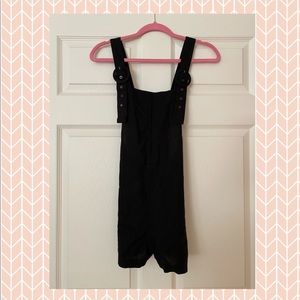 Black Linen Overalls